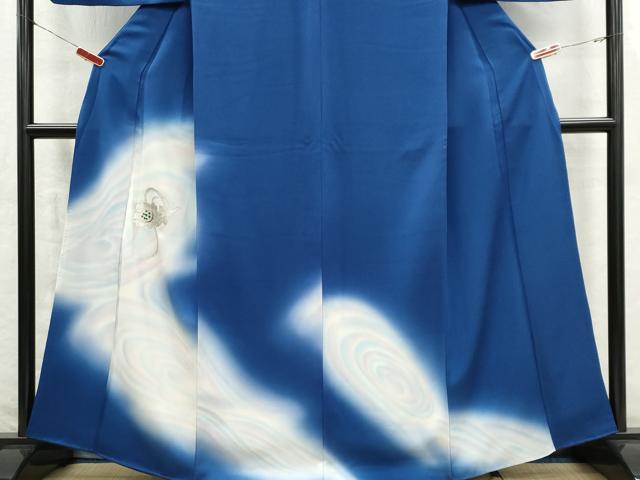 平和屋着物■訪問着 流水草花文 暈し染め 銀彩 正絹 逸品 CABI6599ou