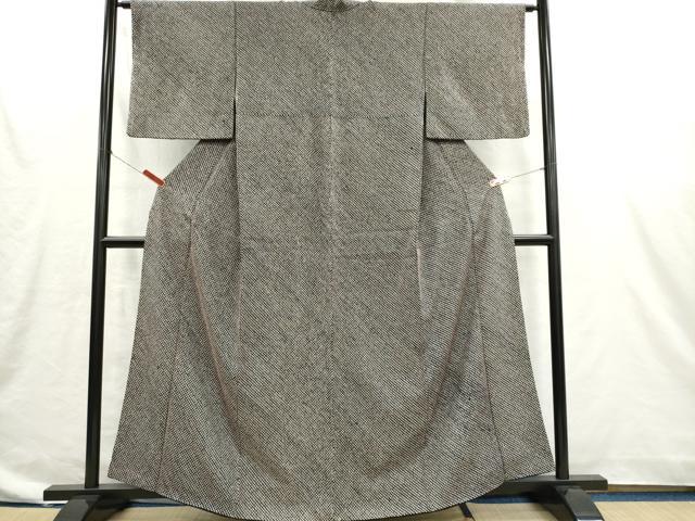 平和屋着物■大変加工の良い総絞り小紋 黒地 正絹 逸品 CABI6605ou