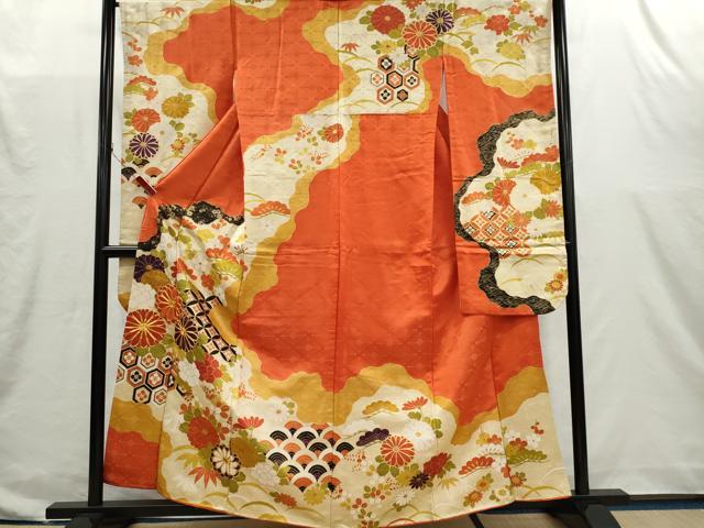 平和屋着物■豪華振袖 駒刺繍 吉祥草花文 金彩 正絹 逸品 CABI6625ou