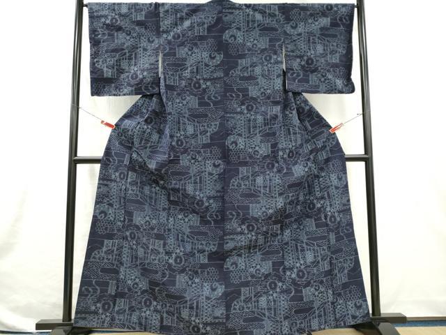 平和屋着物■上質な紬 吉祥文 大丸扱い 正絹 逸品 CABI6640ou