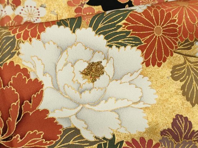 平和屋着物■豪華黒留袖 作家物 刺繍 花車文 金彩 正絹 逸品 CABI6652ou