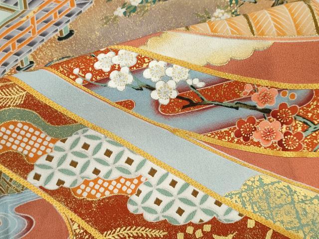 平和屋着物■豪華黒留袖 作家物 駒刺繍 葛尾日風景文 暈し染め 金彩 正絹 逸品 CABI6653ou