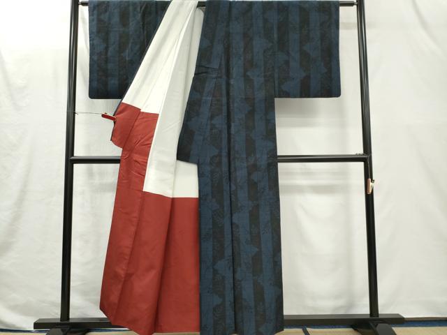 平和屋着物■本場大島紬 100亀甲 草花間道 正絹 逸品 CABI6658ou