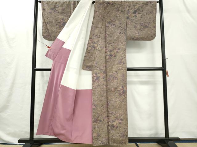 平和屋着物■上質な紬 草花風景文 正絹 逸品 CABI6659ou