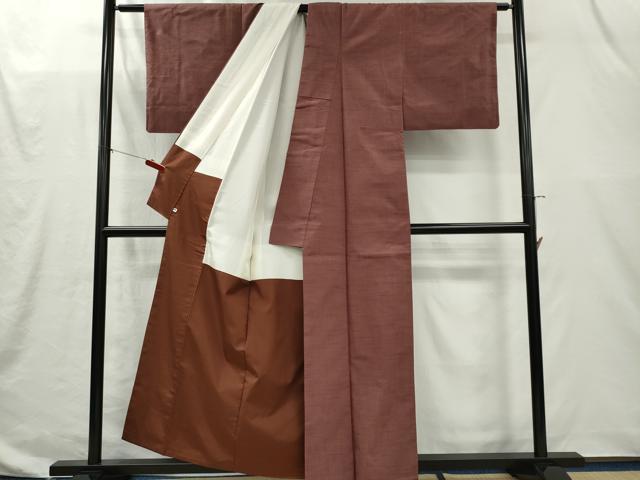 平和屋着物■上質な紬 紅檜皮色 西武百貨店扱い 正絹 逸品 CABI6661ou