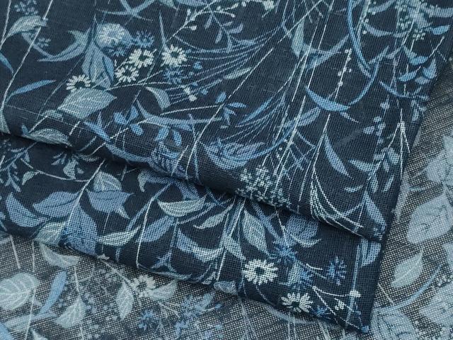 平和屋着物*夏物 小紋 紗 草花文 ウール CABI6666ou