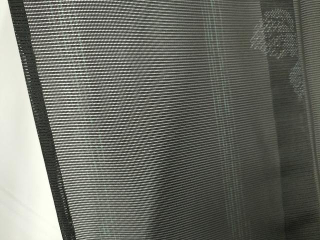 平和屋着物*夏物 小紋 絽 蔦の葉間道 黒地 洗える着物 CABI6667ou