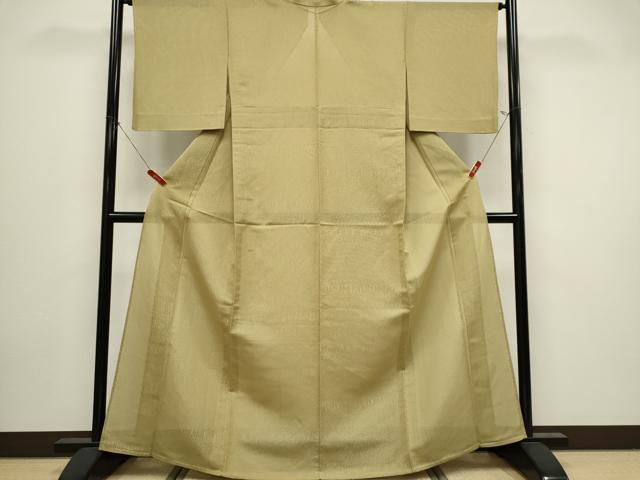 平和屋着物*夏物 色無地 よろけ縞紋紗 桑染色 正絹 逸品 CABI6678ou