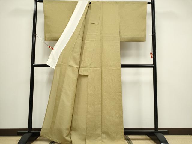 平和屋着物*夏物 色無地 よろけ縞紋紗 桑染色 正絹 逸品 CABI6678ou
