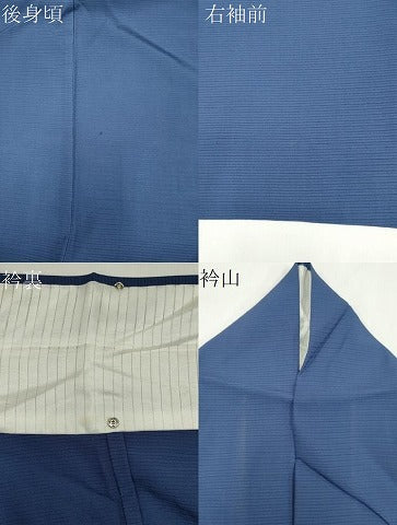 平和屋着物*夏物 色無地 絽 紺藍色 正絹 逸品 CABI6683ou