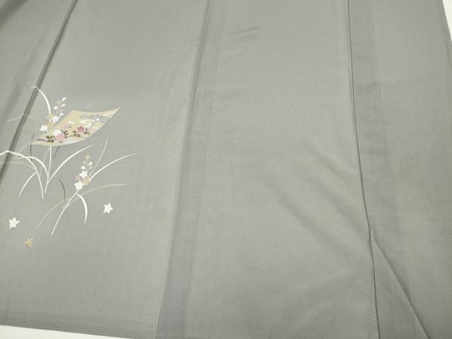 平和屋着物*夏物 訪問着 友禅 絽 流水色紙草花文 正絹 逸品 CABI6684ou