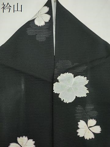 平和屋着物*夏物 小紋 絽 舞花文 黒地 正絹 逸品 CABI6685ou