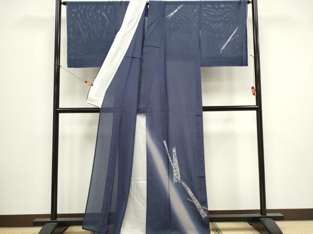平和屋着物*夏物 訪問着 絽 草花文 暈し染め 金銀彩 正絹 逸品 CABI6690ou