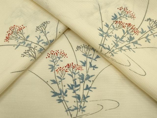 平和屋着物*夏物 小紋 絽 流水草花文 正絹 逸品 CABI6698ou