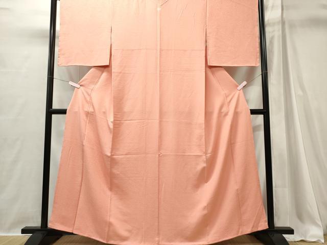 平和屋着物■上質な色無地 珊瑚色 正絹 逸品 未使用 CABI6701ou
