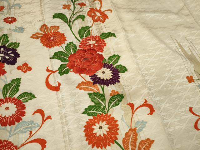 平和屋着物■豪華振袖 刺繍 草花文 金彩 正絹 逸品 CABI6705ou