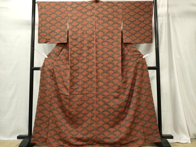 平和屋着物■上質な小紋 青海波 鬼しぼ縮緬 正絹 逸品 CABI6709ou
