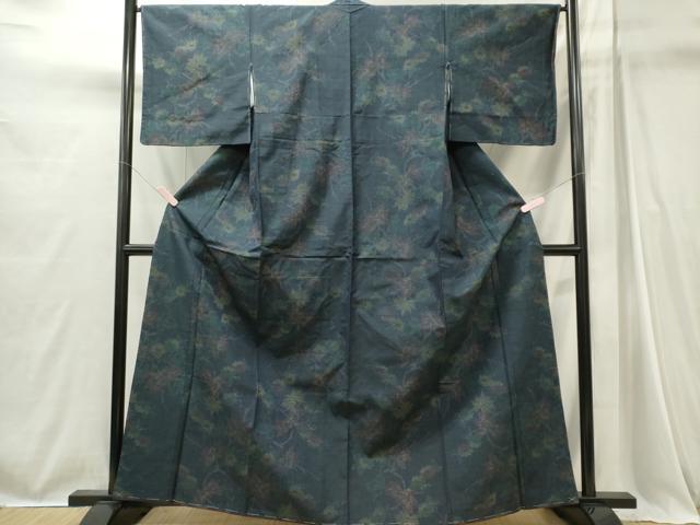 平和屋着物■本場大島紬 草花文 正絹 逸品 CABI6725ou