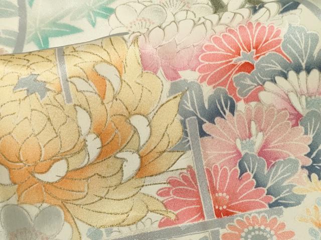 平和屋着物■訪問着 草花丸文 暈し染め 金銀彩 正絹 逸品 CABI6732ou