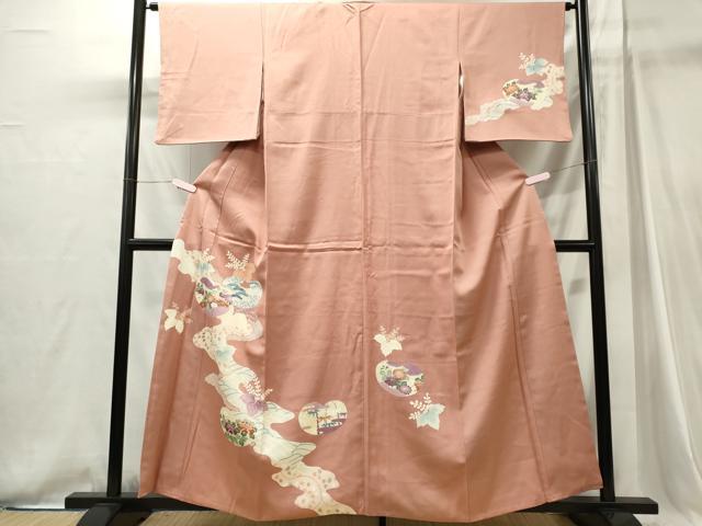 平和屋着物■訪問着 道長草花文 金彩 高島屋扱い 反端付き 正絹 逸品 CABI6735ou