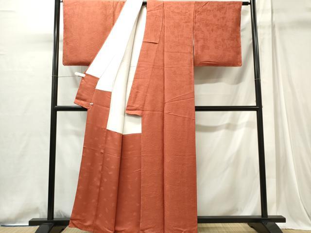 平和屋着物■上質な色無地 風景地紋 雀茶色 さが美扱い 正絹 逸品 CABI6738ou