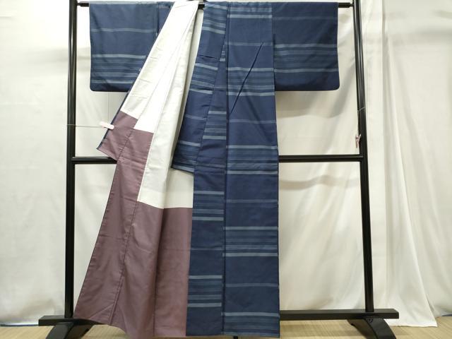 平和屋着物■本場縞大島紬 横段文 正絹 逸品 CABI6746ou