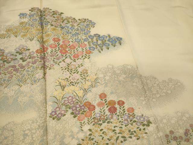 平和屋着物■豪華色留袖 刺繍 草花文 金糸 やまと誂製 正絹 逸品 CABI6754ou