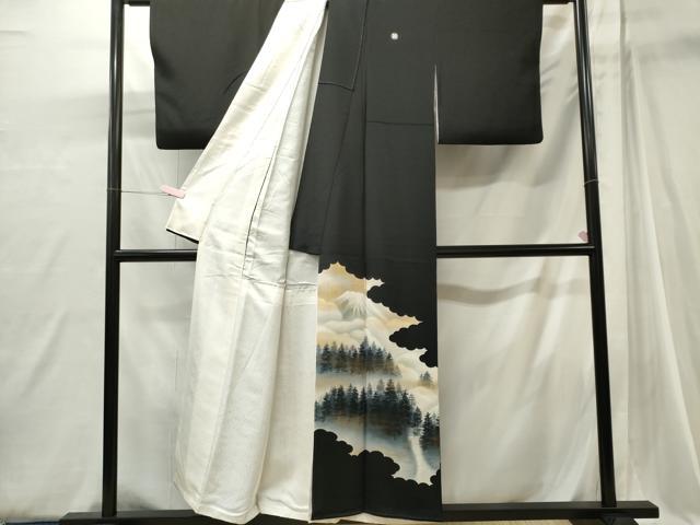 平和屋着物■豪華黒留袖 作家物 遠山風景文 暈し染め 正絹 逸品 CABI6760ou