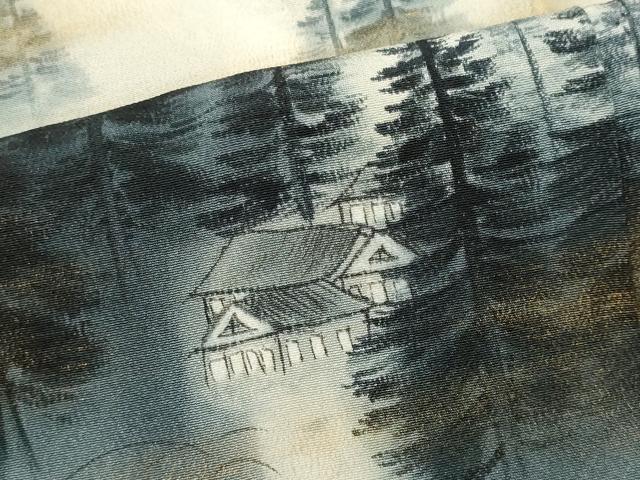 平和屋着物■豪華黒留袖 作家物 遠山風景文 暈し染め 正絹 逸品 CABI6760ou