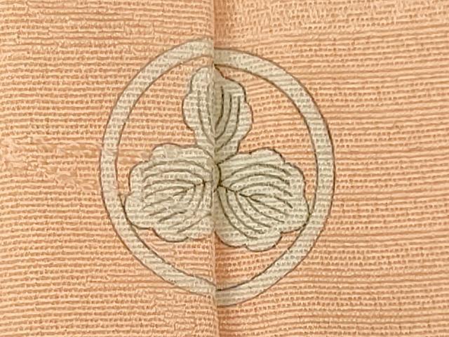 平和屋着物■上質な色無地 吉祥地紋 洒落柿色 正絹 逸品 CABI6775ou