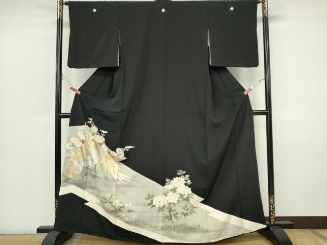 平和屋着物■豪華黒留袖 鳳凰花文 金銀彩 正絹 逸品 CABI6783ou
