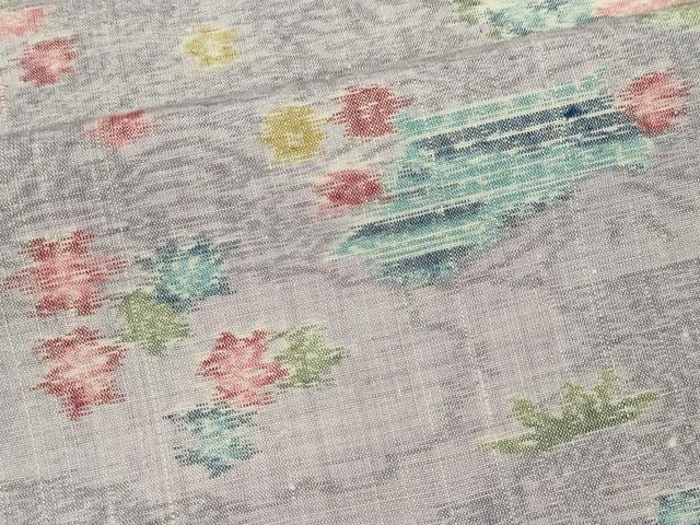 平和屋着物■上質な紬 風景草花文 正絹 逸品 CABI6791ou