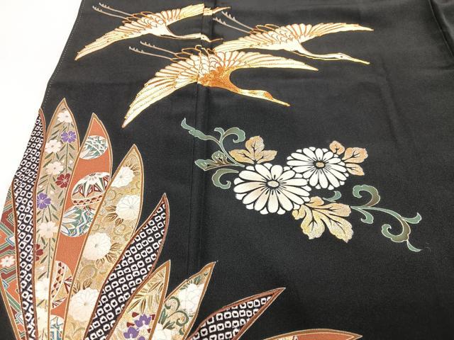 平和屋着物■豪華黒留袖 駒刺繍 飛翔 金彩 正絹 逸品 CABI6810xe
