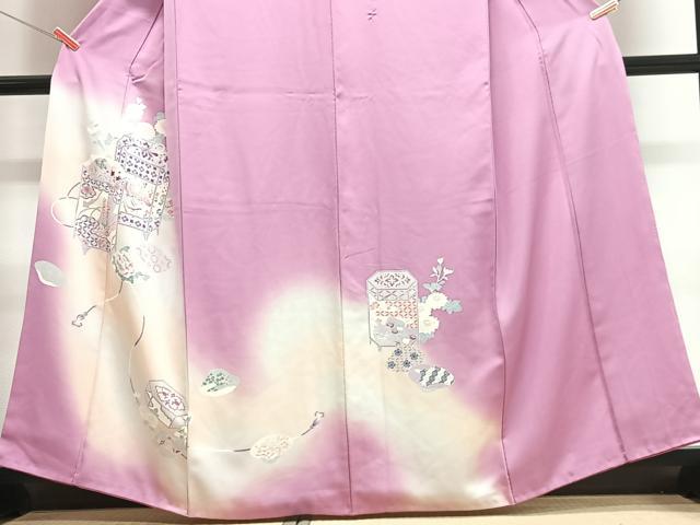 平和屋着物■訪問着 貝桶花鳥文 暈し染め 正絹 逸品 CABI6814xe