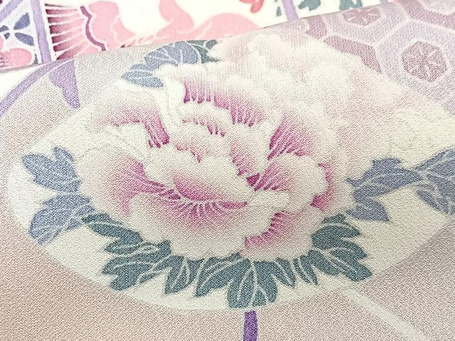 平和屋着物■訪問着 貝桶花鳥文 暈し染め 正絹 逸品 CABI6814xe