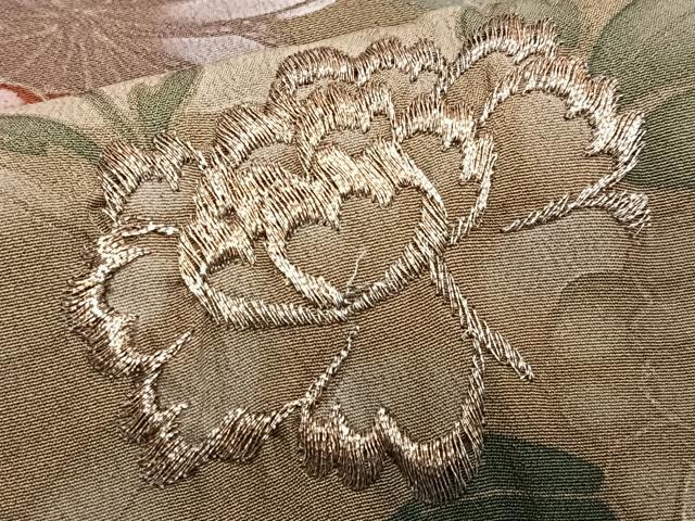 平和屋着物■訪問着 刺繍 草花文 金糸 正絹 逸品 CABI6819xe