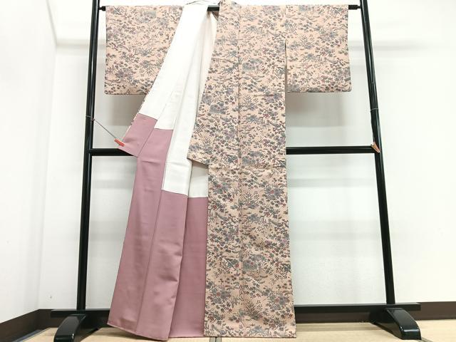 平和屋着物■上質な小紋 草花文 正絹 逸品 CABI6827xe
