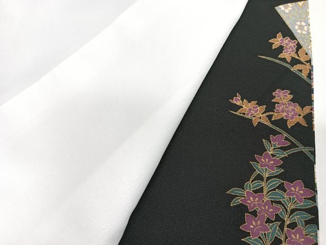 平和屋着物■世界的ファッションデザイナー 山本寛斎 kansaiブランド 黒留袖 飛鶴地紙花文 暈し染め 金彩 正絹 逸品 CABI6829xe