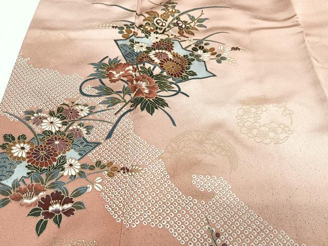 平和屋着物■訪問着 地紙草花文 暈し染め 金彩 ますいわ屋扱い 正絹 逸品 CABI6835xe