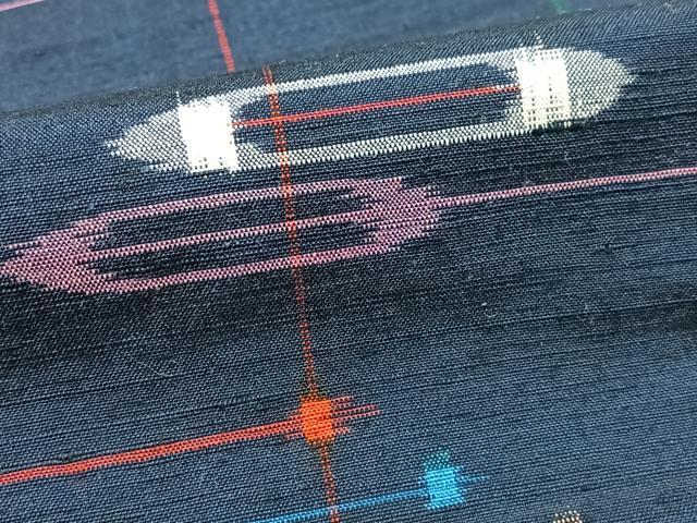 平和屋着物■上質な紬 幾何学文様 正絹 逸品 CABI6840xe