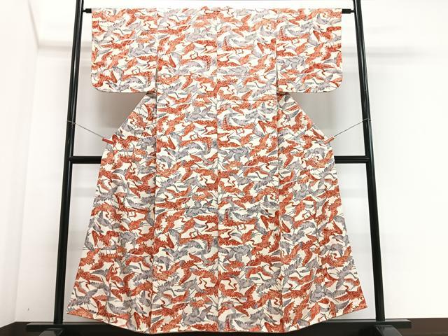 平和屋着物■上質な小紋 群鶴 正絹 逸品 CABI6842xe