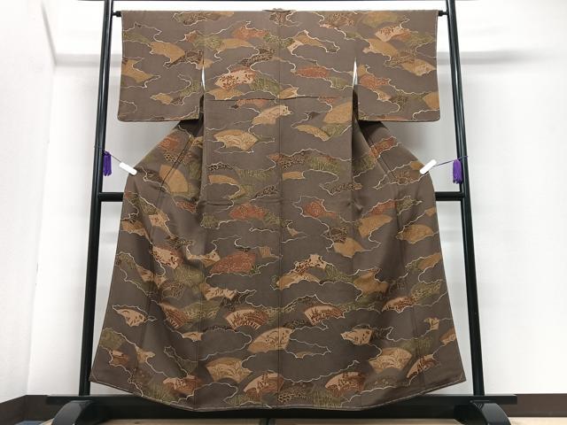 平和屋着物■上質な小紋 扇文 正絹 逸品 未使用 CABI6854xe
