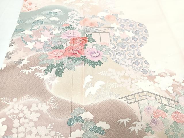 平和屋着物■訪問着 吉祥花文 正絹 逸品 CABI6865xe