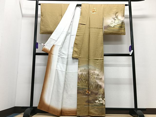 平和屋着物■訪問着 風景文 暈し染め 金彩 正絹 逸品 CABI6870xe