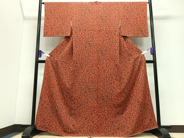 平和屋着物■上質な小紋 草花文 正絹 逸品 CABI6874xe