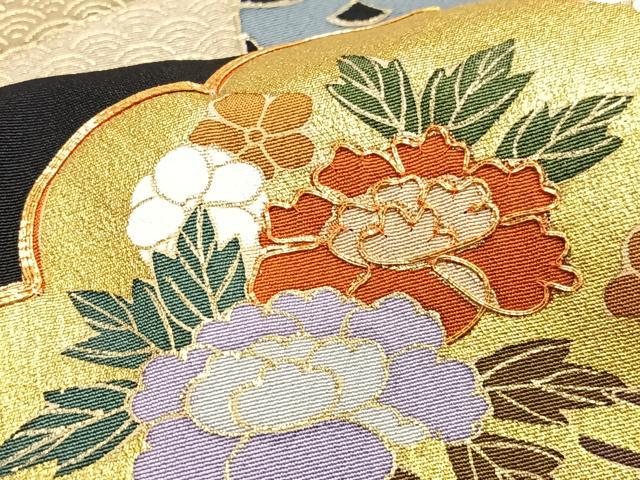 平和屋着物■豪華黒留袖 駒刺繍 吉祥短冊松文 金彩 正絹 逸品 CABI6908xe