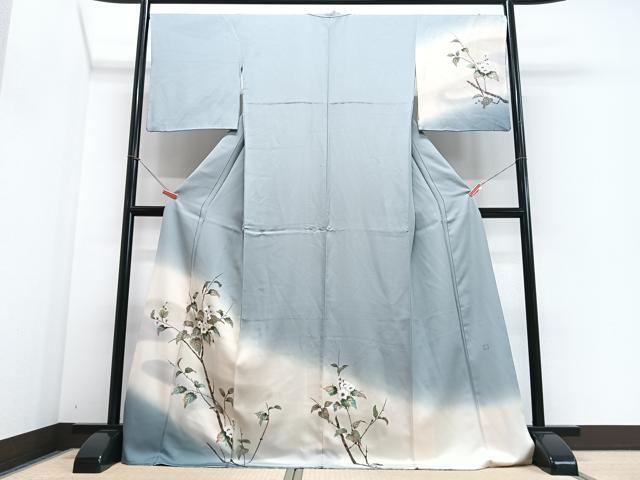 平和屋着物■訪問着 作家物 枝花文 暈し染め 正絹 逸品 CABI6916xe