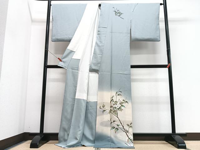 平和屋着物■訪問着 作家物 枝花文 暈し染め 正絹 逸品 CABI6916xe