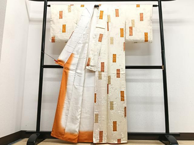 平和屋着物■上質な小紋 短冊花文 金銀彩 正絹 逸品 CABI6924xe