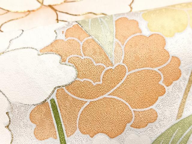 平和屋着物■訪問着 駒刺繍 枝花文 金彩 正絹 逸品 CABI6927xe